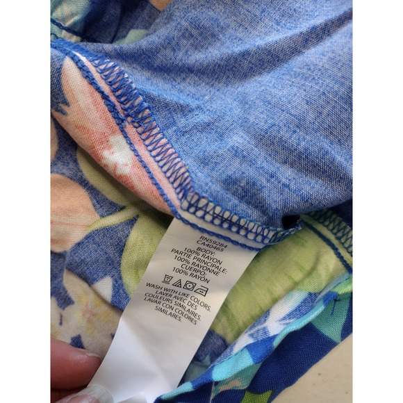 The Childrens Place Girls Tropical Floral Maxi Dress Blue Coral Green Size 7/8 - Picture 5 of 5